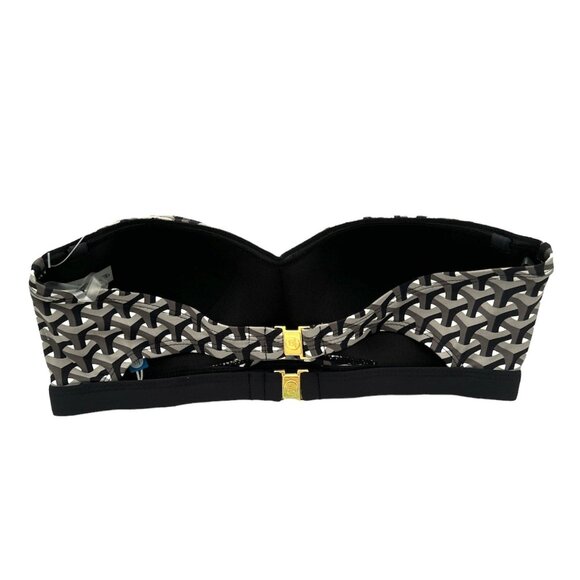 Bleu by Rod Beattie Bikini Top High Straps Women's Swimwear Gray/Black Size 4 - Picture 5 of 9